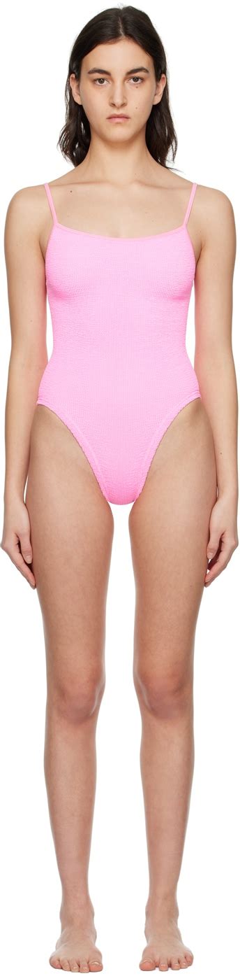 Hunza G Hunza G Pink Pamela One Piece Swimsuit Editorialist