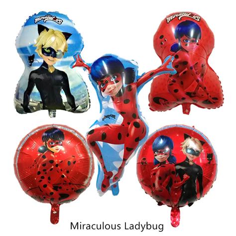 1pc Miraculous Ladybug Foil Balloons Inflatable Toys Cute Ladybug Girl