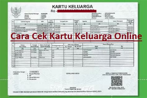 Kartu Keluarga Online Cek Data Keluarga Anda Dengan Mudah Dan Cepat