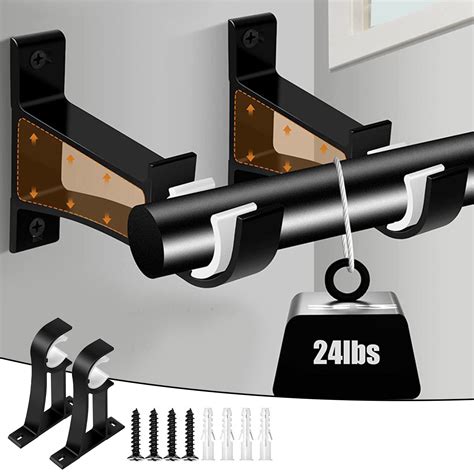 Curtain Rod Bracket Curtain Rod Holders Brackets Black Heavy Duty