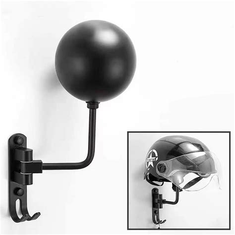 Motorcycle Helmet Rack Wall Mounted 180 Degree Rotation Helmet Hanger Display Holder With Double