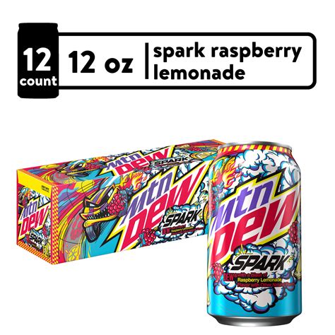 Mountain Dew Spark Soda Pop Raspberry Lemonade12 oz, 12 Count - Walmart.com