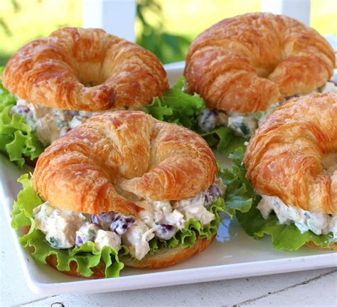 chicken salad with grapes recipes on croissants