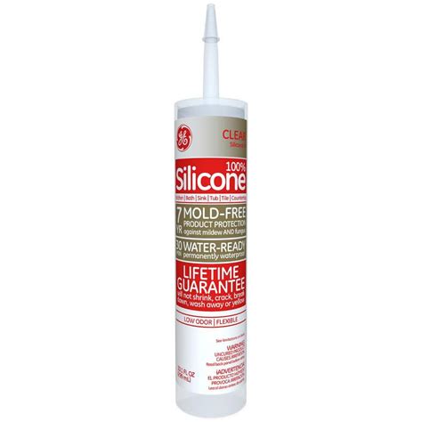 Ge Silicone Ii 101 Oz Clear Kitchen And Bath Caulk Ge5040 12c The Home Depot