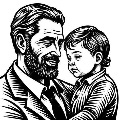 Premium Vector | A drawing of a father and his son