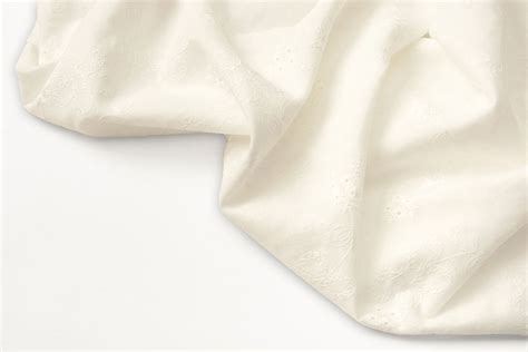 Embroidery Cotton Levana Creme Yes Fabrics