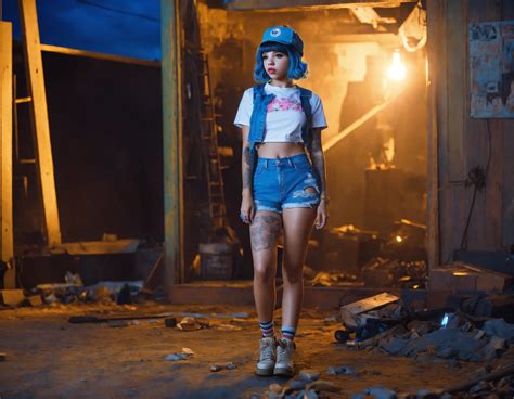 Lexica Melanie Martinez Post Apocalyptic Wearing Denim Shorts