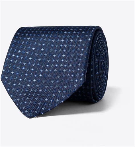 Navy And Light Blue Small Foulard Silk Tie By Proper Cloth