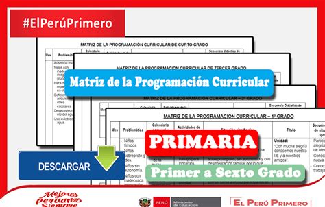 Matriz de la programación curricular Primaria 1 a 6 Tus