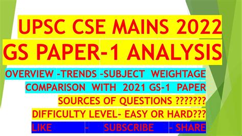 Upsc Cse Mains 2021 2022 Gs 1 And Essay Question Paper Analysis Upsc