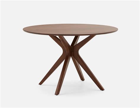 Structube Evan Walnut Veneer Dining Table 75cm x 120cm x 120cm in Dark ...