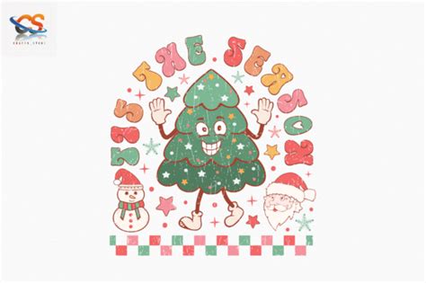 Tis The Season Retro Christmas Tree PNG Graphic By Crafts Store