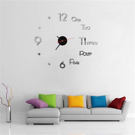 Gotydi DIY Wall Clock Frameless Mute 3D Wall Clock Sticker Acrylic