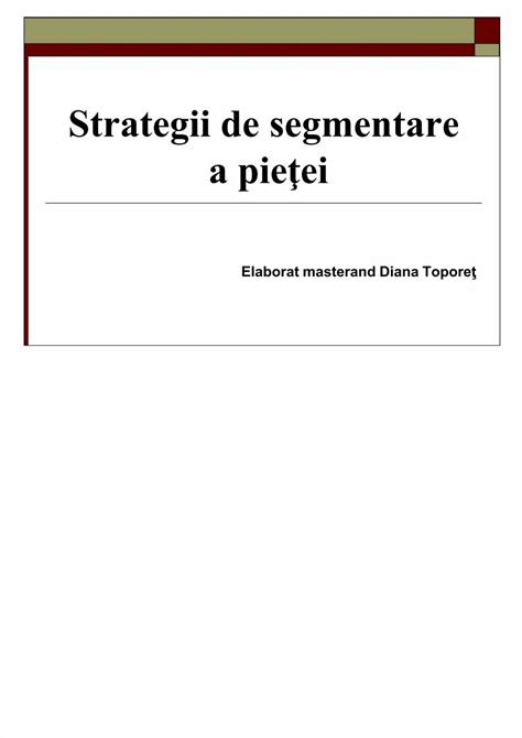 PDF Strategii De Segmentare DOKUMEN TIPS