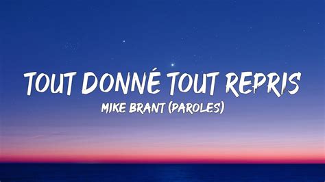 Mike Brant Tout Donné Tout Repris Paroles Mix Louis Bertignac