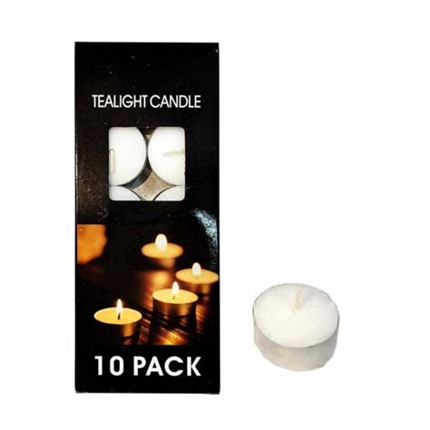 Vela Tealight Blancas Pack De 10unidades 3 Horas Premierhouz