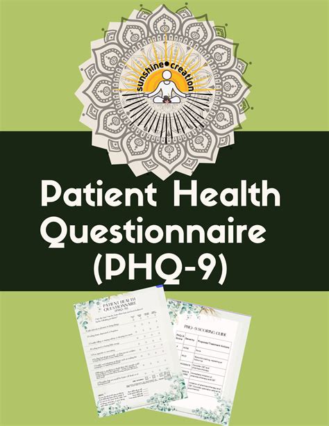 Phq 9 Assessment And Screener Printable Assessment Patient Health