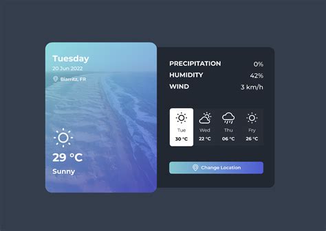 Simple Weather App Design | Figma