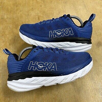 Hoka One One Bondi 6 Wide Blue Black White Running Shoes 1019271 GBAN