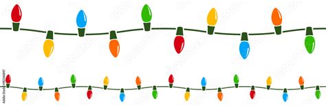 Vector illustration of a string of colorful holiday lights that can be ...