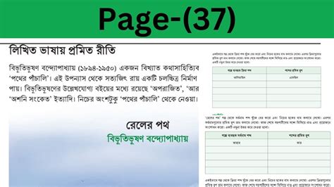 অষ্টম শ্রেণির বাংলা দ্বিতীয় অধ্যায় ৩৭ পৃষ্ঠা প্রমিত বলি প্রমিত লিখি