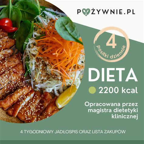 Dieta 2200 kcal 4 posiłki Pozywnie pl mgr Krzysztof Skorupa dietetyk