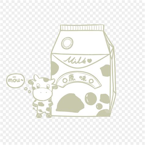 Pure Milk White Transparent Original Milk Pure Milk Animal Hand Drawn