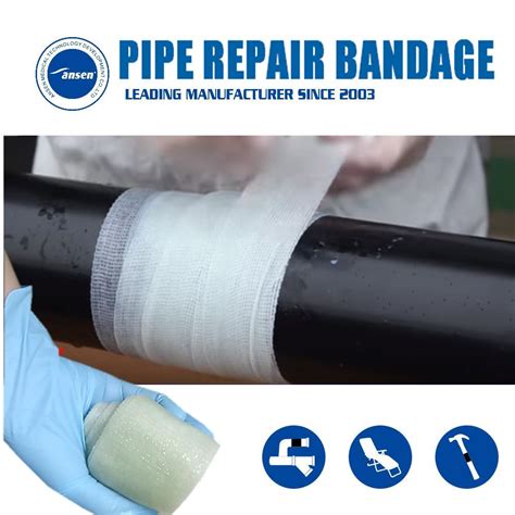 Armored Cast Emergency Gas and Water Pipe Leak Crack Repair Bandage Water Activated Fiberglass ...