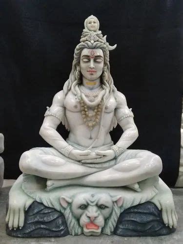 White Painted Marble Shiva Statue For Temple Size 15inch At Rs 35000