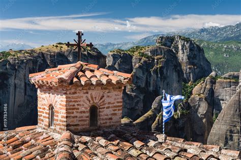 inside one of the famous Meteora monasteries Stock Photo | Adobe Stock