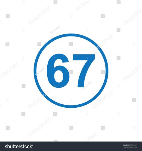 Number 67 Icon Illustration Isolated Vector Stock Vector Royalty Free