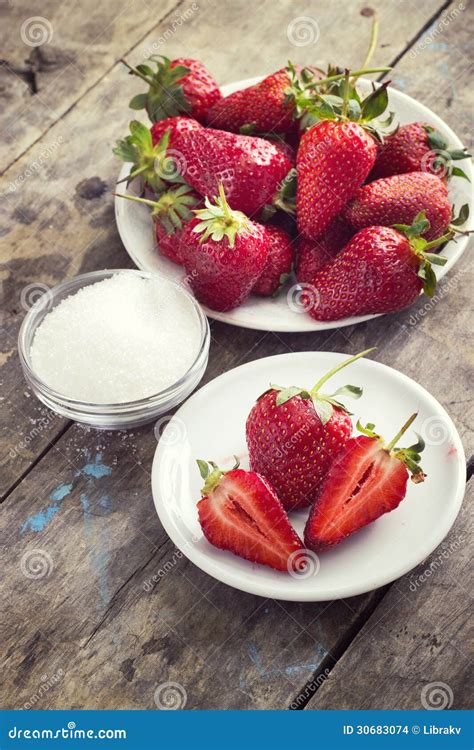 Strawberries And Sugar Stock Photo Image Of Studio Kitchen 30683074