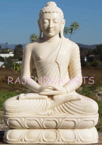 Rajendra Art S White Marble Sitting Buddha Statue Garden At Rs