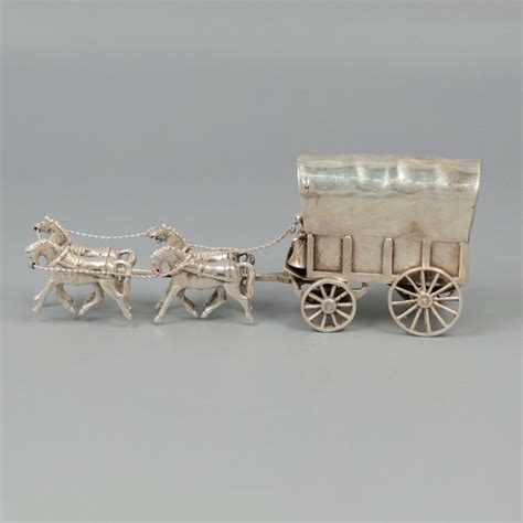 Paard En Wagen Norp G La Court Miniatuur Figuur Zilver