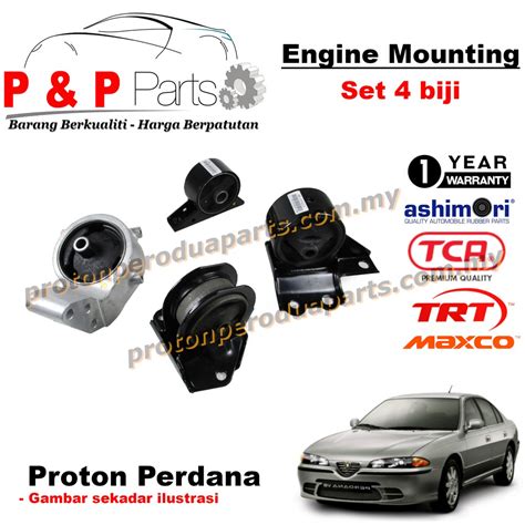 Engine Mounting 4 Pcs Set Proton Perdana SEi E55 4G63 E54 6A12 V6 2