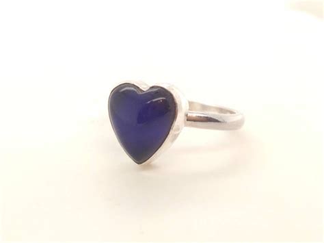 Heart Mood Ring Silver Mood Ring Mood Ring Sterling Mood Etsy