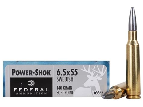 Federal Power Shok Ammunition 6 5x55mm Swedish Mauser 140 Grain Soft