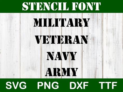 Stencil Font Svg Stencil Alphabet Army Navy Font School Font Poster