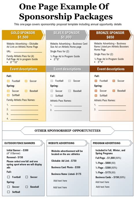 Top 10 Sponsorship Package Templates With Examples And Samples