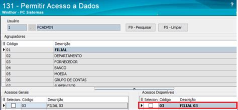 WINT O que fazer quando uma filial não aparecer na rotina 1130