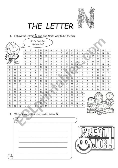 Phonics Letter N Alphabet Letter N Recognition And N Words Esl