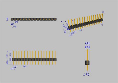 Pin Header Female D Cad Model Library Grabcad Off