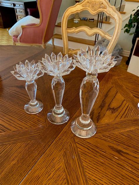 Set Of 3 Crystal Candle Holders Sell My Stuff Canada Canada S Content And Estate Sale