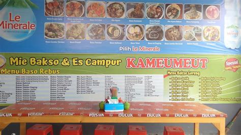 Menu At Bakso Kameumeut Restaurant Bekasi Regency