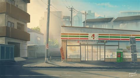 Artstation Supermarket Anime Background