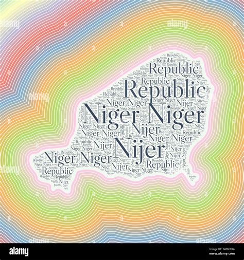 Niger Shape Formed By Country Name In Multiple Languages Niger Border