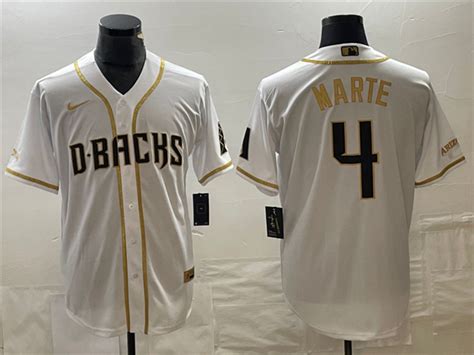 Arizona Diamondbacks Ketel Marte White Gold Cool Base Jersey Tte