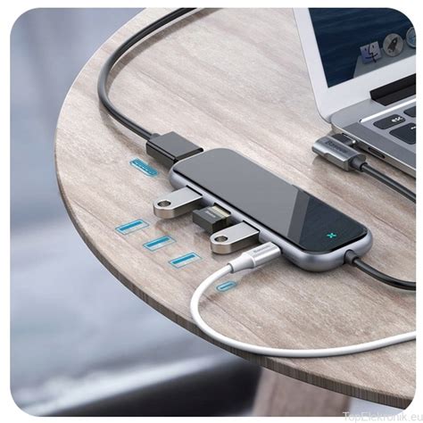 Baseus Adapter HUB przejściówka 5w1 USB C USB HDMI