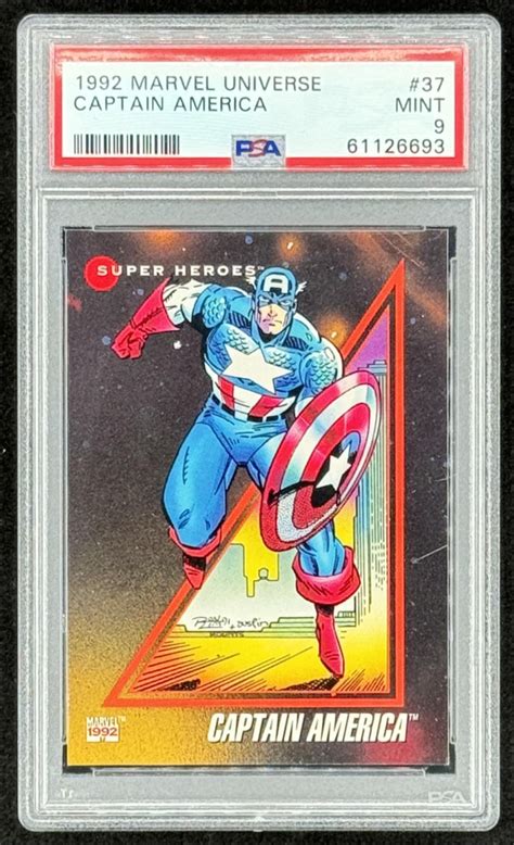 Captain America 1992 Impel Marvel Universe III 37 PSA 9 Pristine