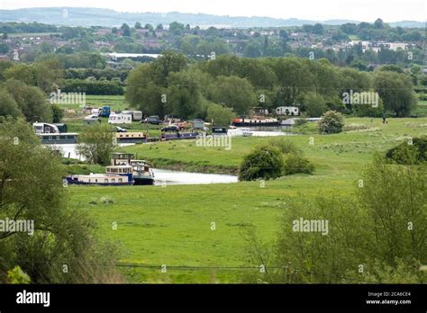 Winding river landscape backdrop Stock Photo - Alamy